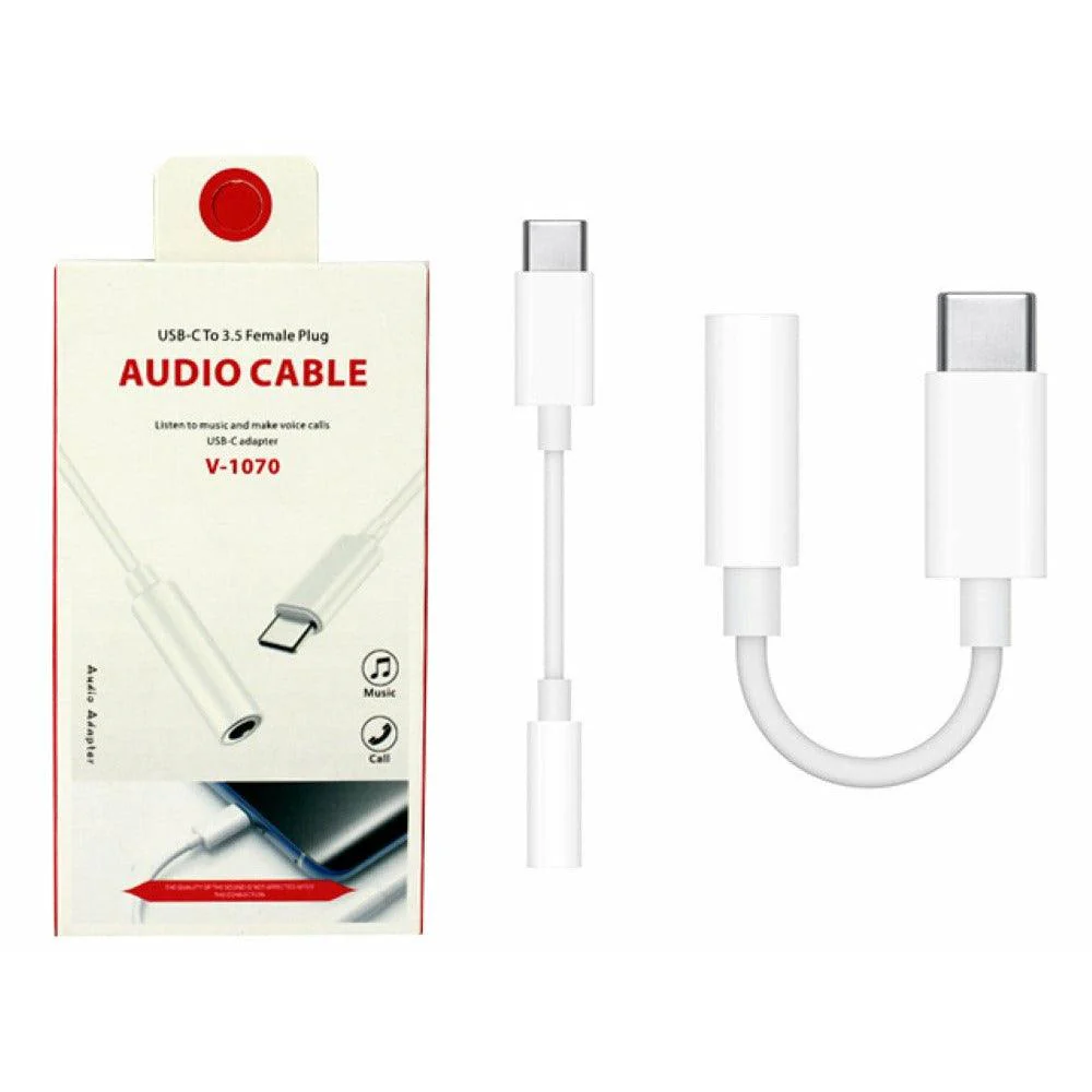 3.5mm VD USB-C to Audio Headphone Adaptor Cable - White | 233325 - Image 4