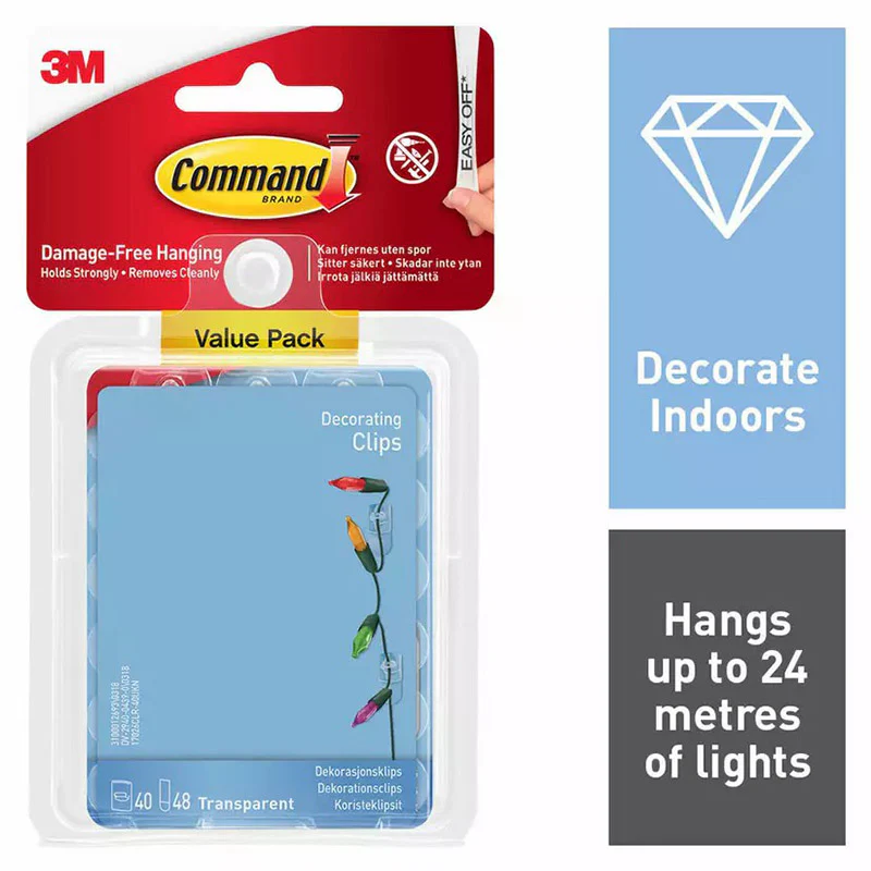 3M Command Clear Decorating Clips Value Pack - Clear | 3M17026CLRVALUE - Image 4