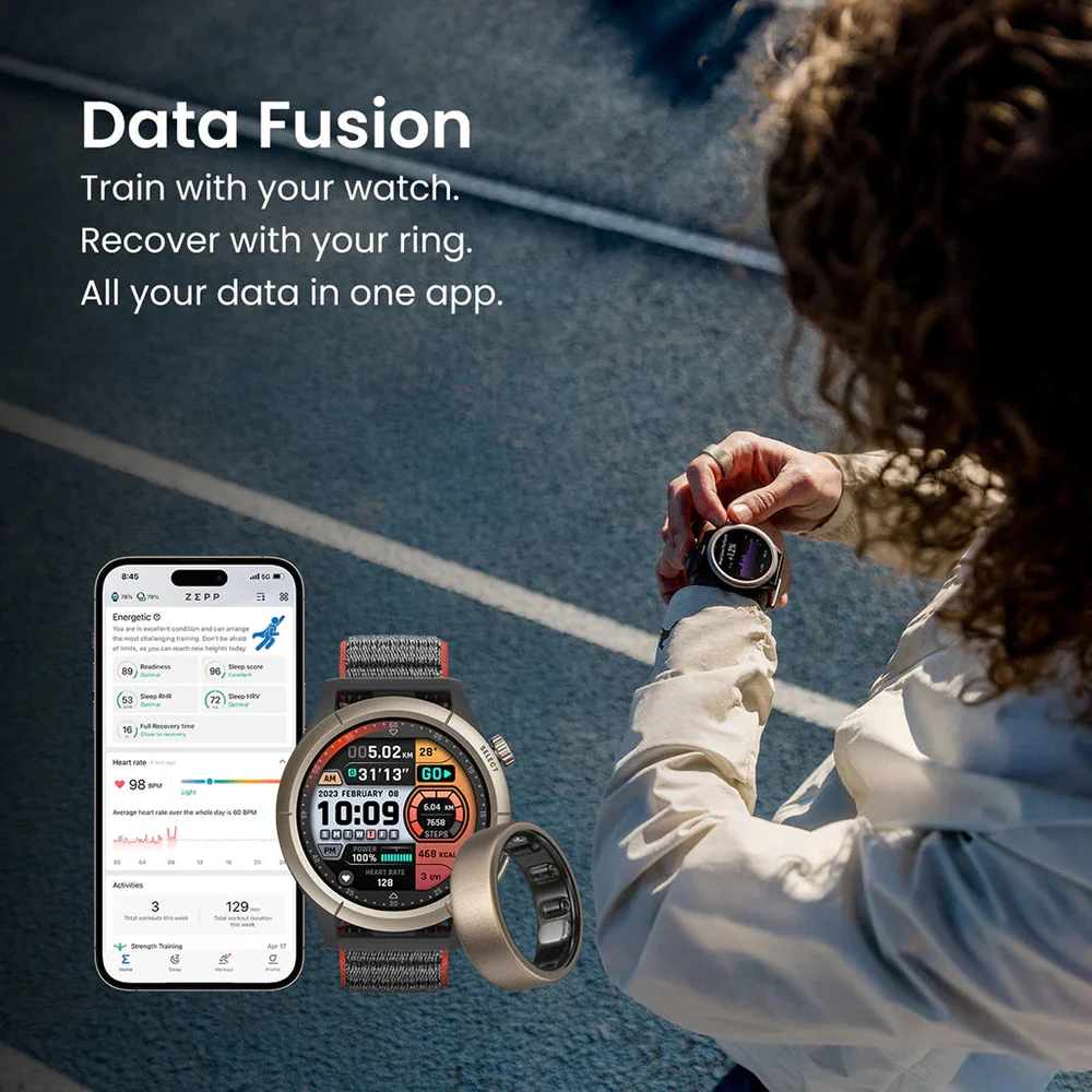 Amazfit Helio Size 8 Smart Ring - Titanium | 146-W2321GL1N - Image 3