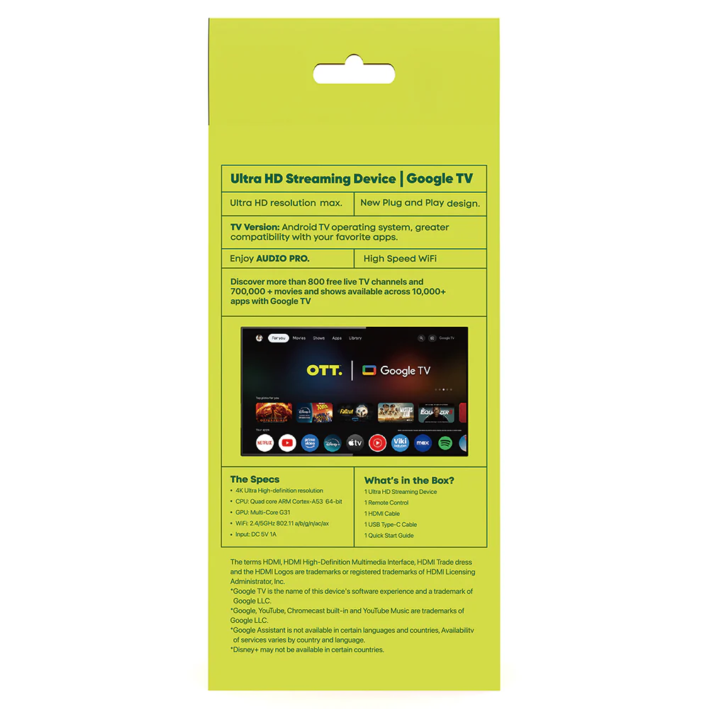 Android 4K Smart TV Stick – Black | 035325 - Image 4