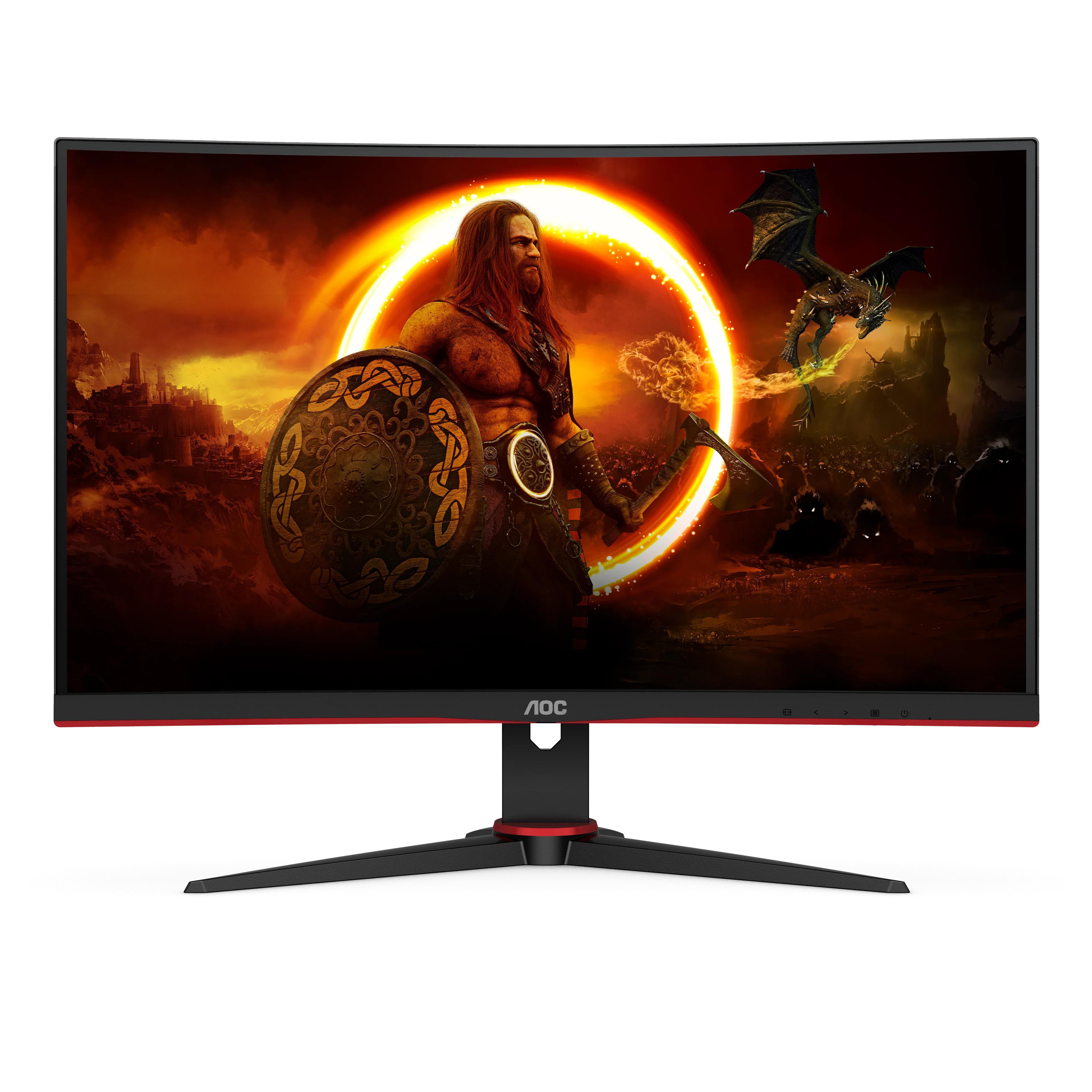 AOC 27" FHD Curved Gaming Monitor - Black & Red | C27G2ZE/BK