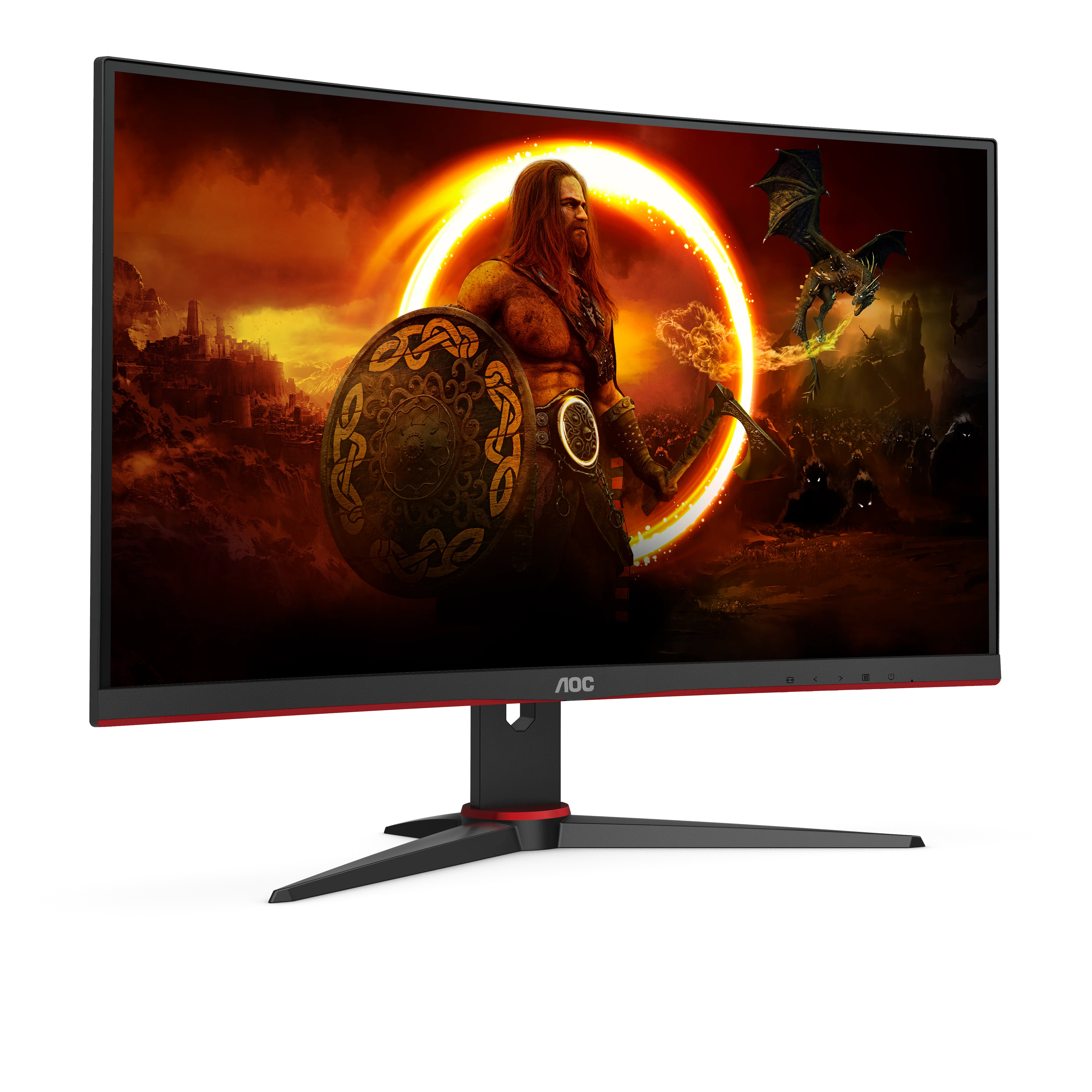 AOC 27" FHD Curved Gaming Monitor - Black & Red | C27G2ZE/BK - Image 2