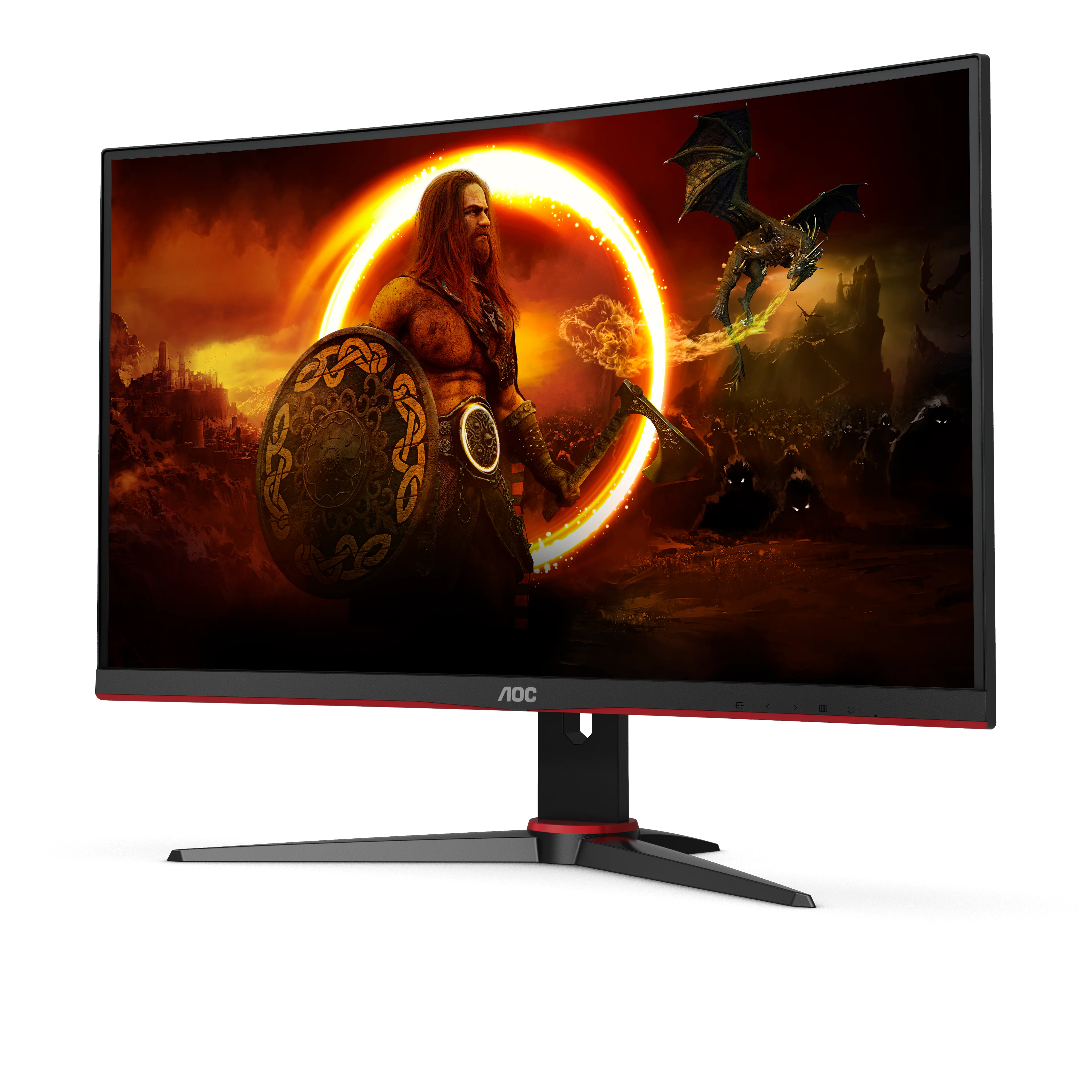 AOC 27" FHD Curved Gaming Monitor - Black & Red | C27G2ZE/BK - Image 3
