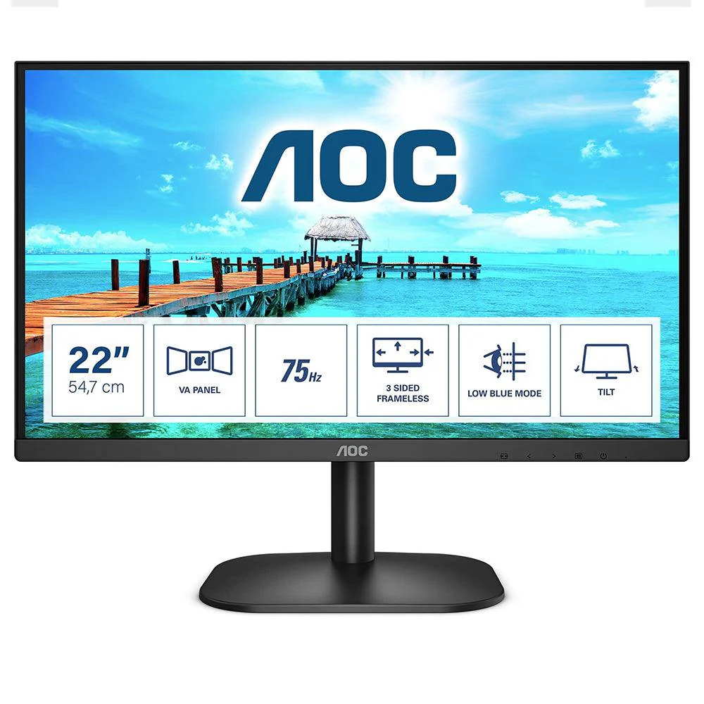 AOC B2 Series 21.5" Full HD LCD Monitor - Black | 22B2H