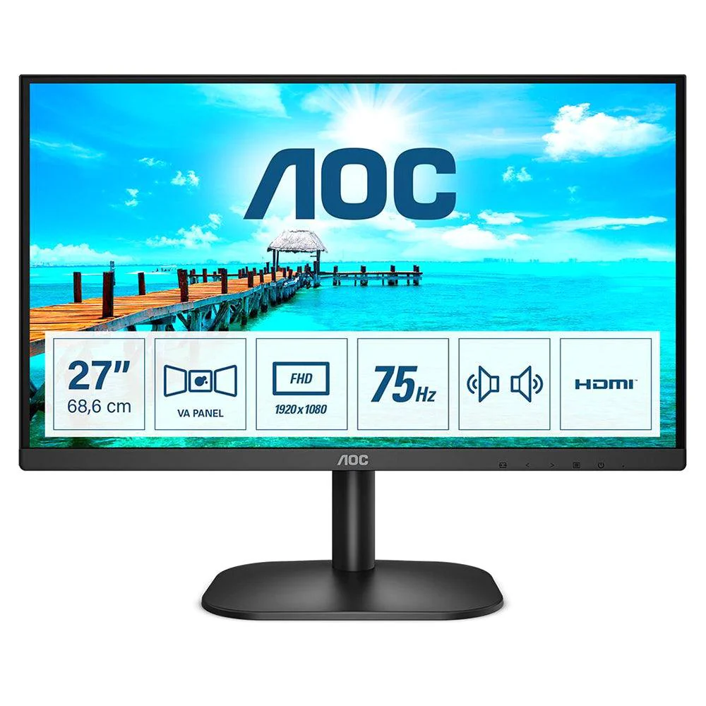 AOC B2 Series 27" Full HD Monitor - Black | 27B2AM