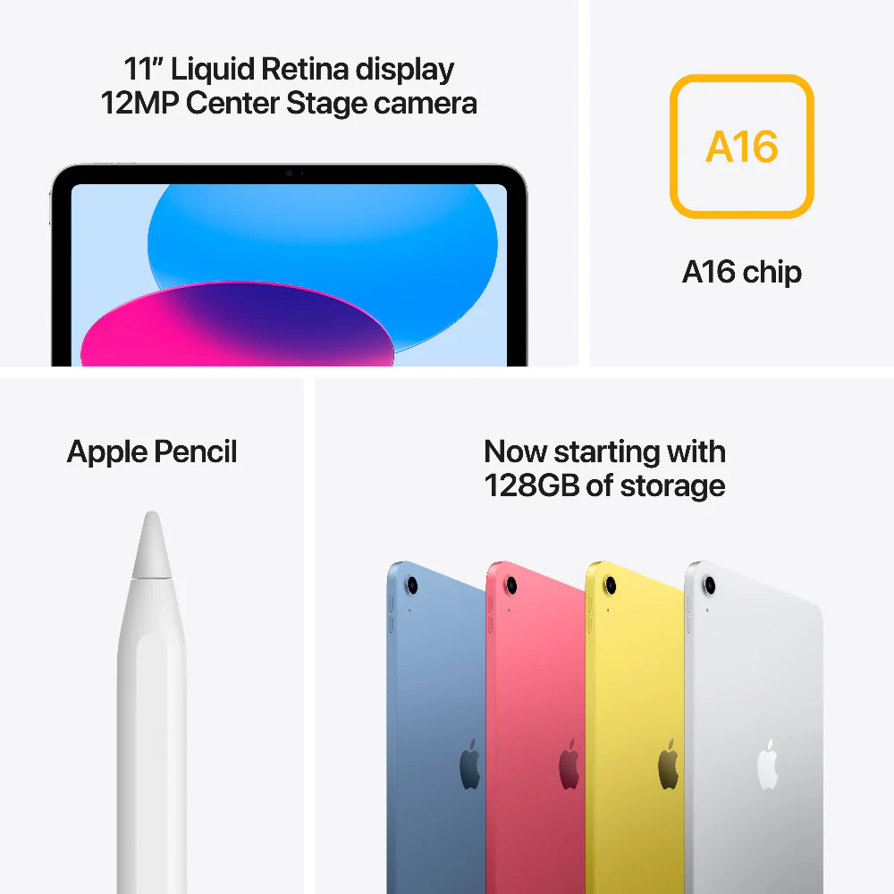 Apple iPad A16 11" 128GB Wi-Fi Tablet - Silver | MD3Y4KN/A - Image 7