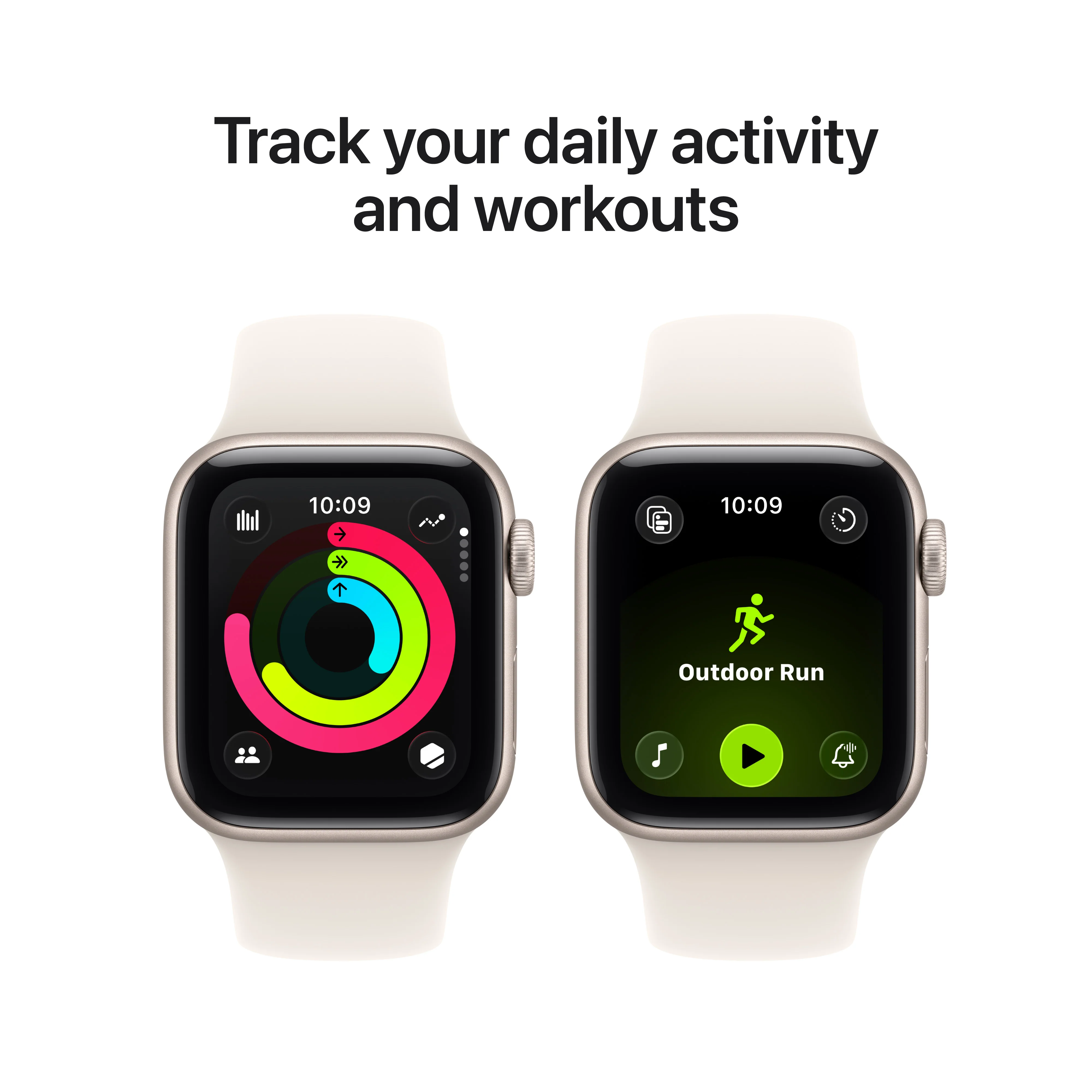 Apple Watch SE 3 GPS 40MM Starlight Aluminium Case with Starlight Sport Band - S/M | MEH34MP/A - Image 6