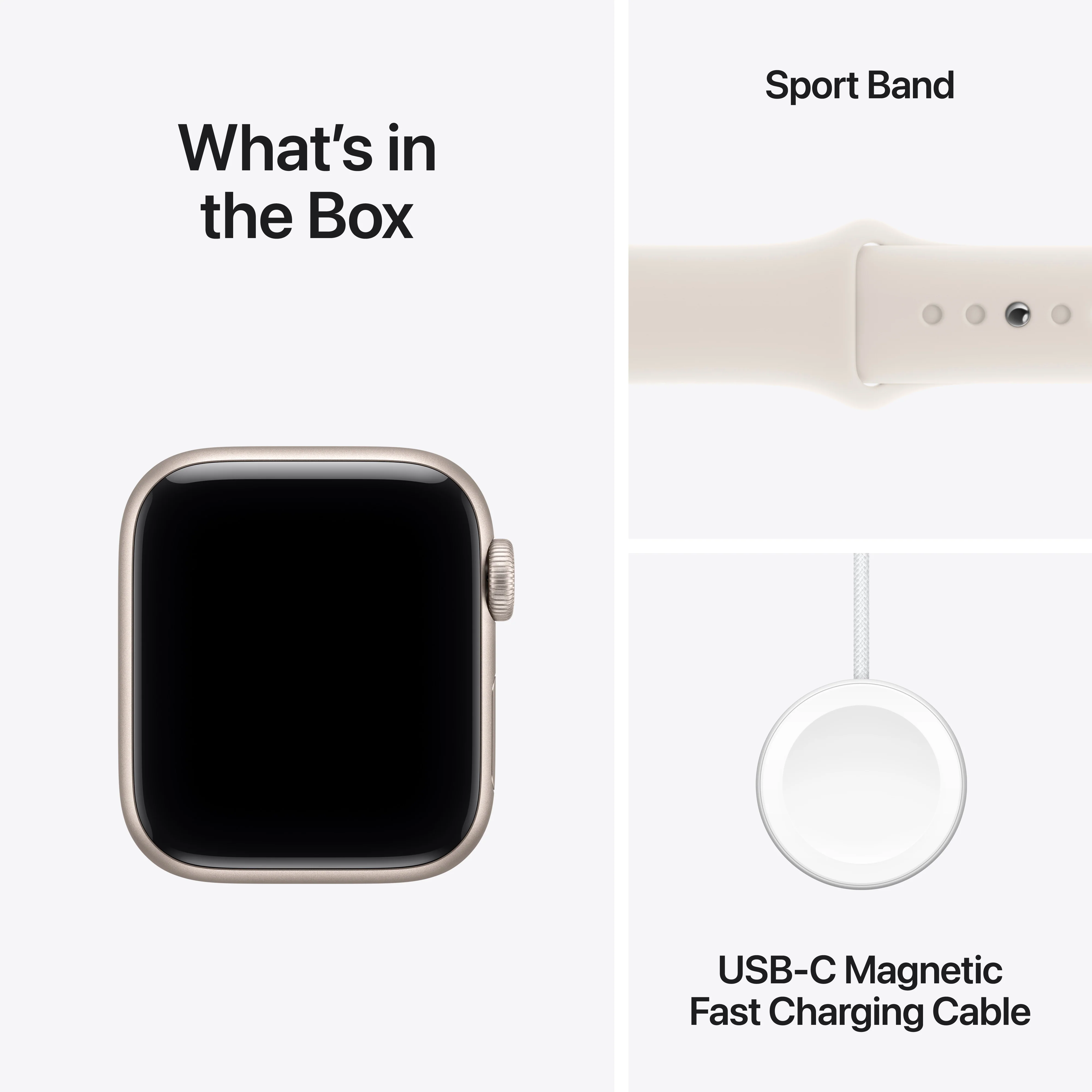 Apple Watch SE 3 GPS 40MM Starlight Aluminium Case with Starlight Sport Band - S/M | MEH34MP/A - Image 9