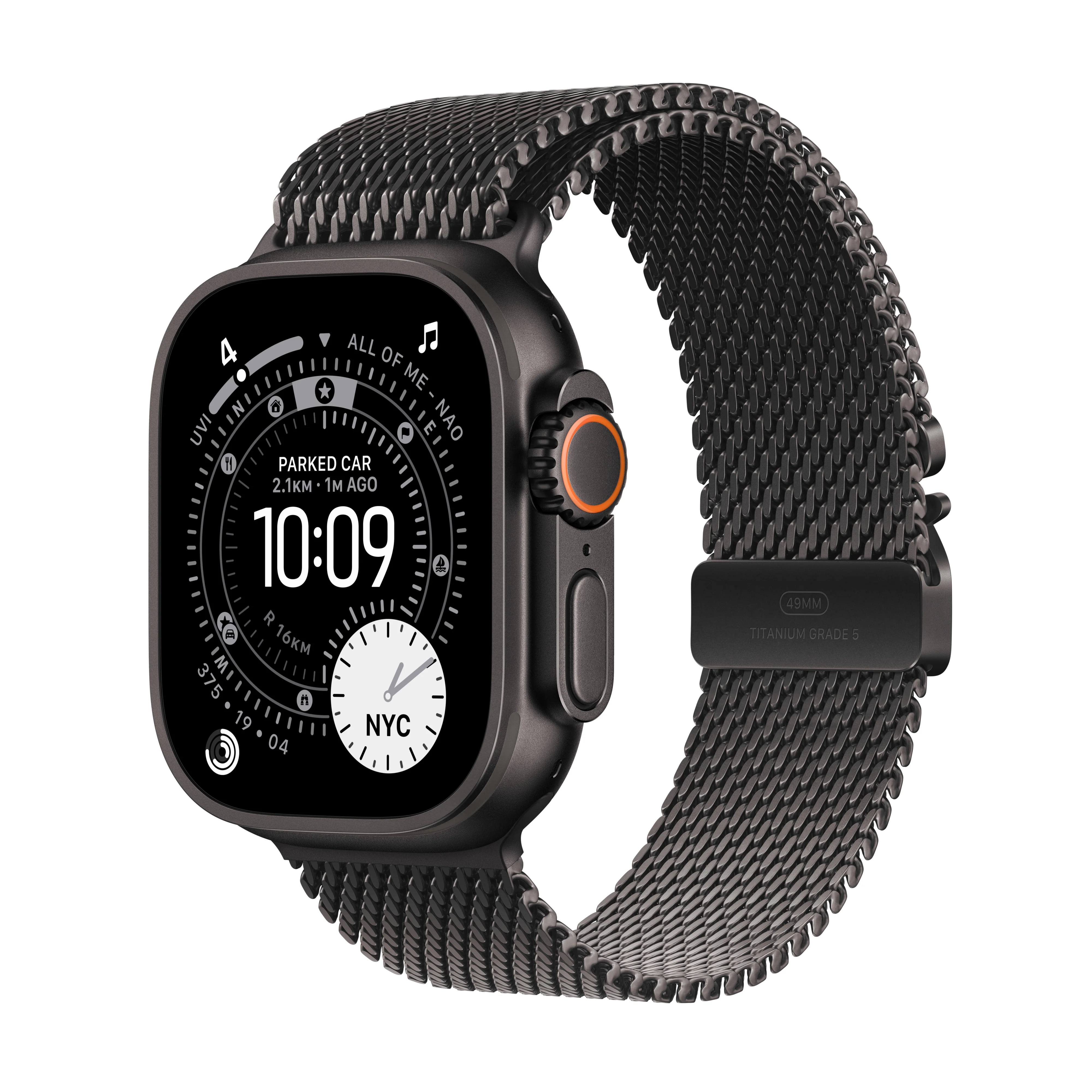 Apple Watch Ultra 3 GPS + Cellular 49MM Black Titanium Case with Black Titanium Milanese Loop - Medium | MF1Q4DH/A