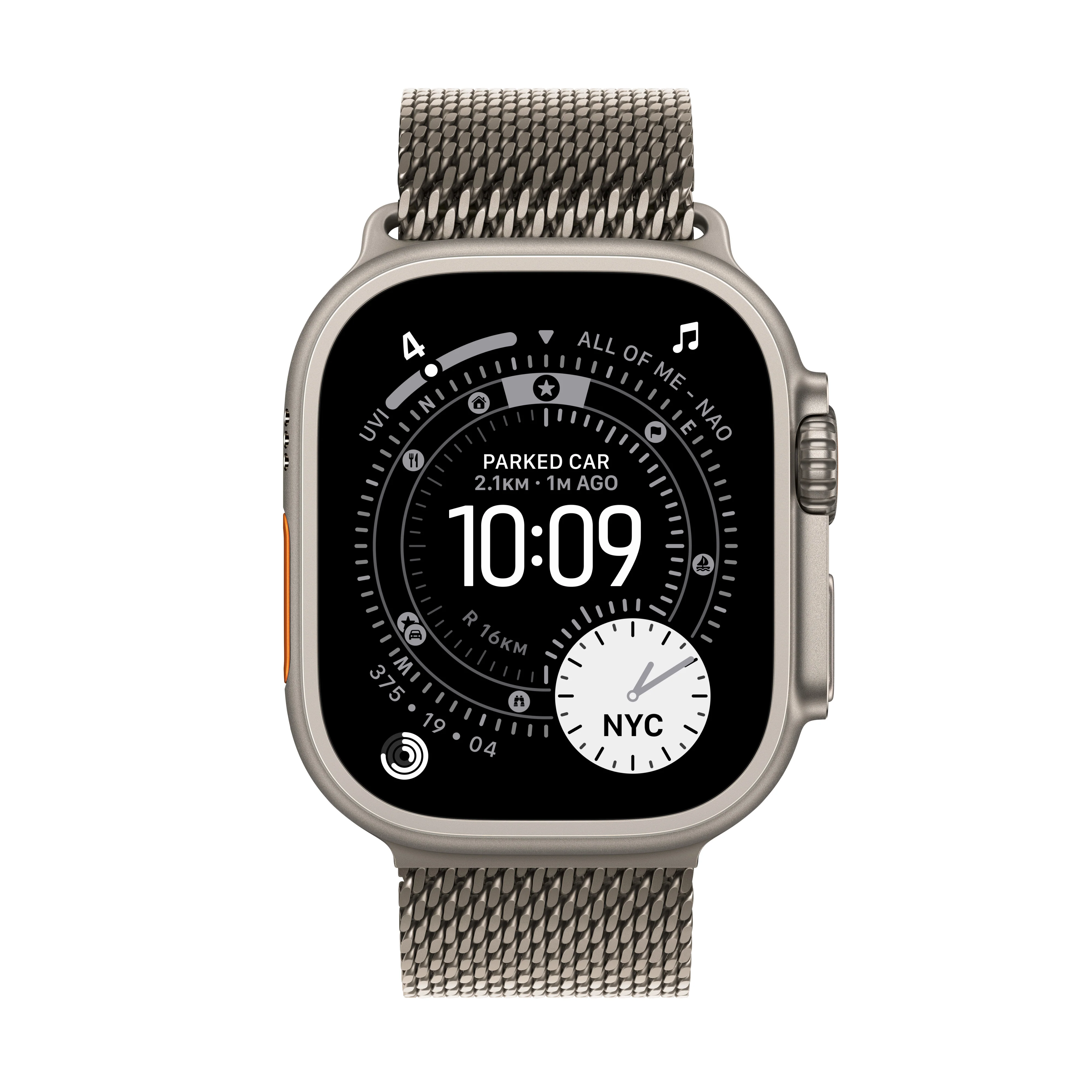 Apple Watch Ultra 3 GPS + Cellular 49MM Natural Titanium Case with Natural Titanium Milanese Loop - Medium | MEWY4DH/A - Image 2