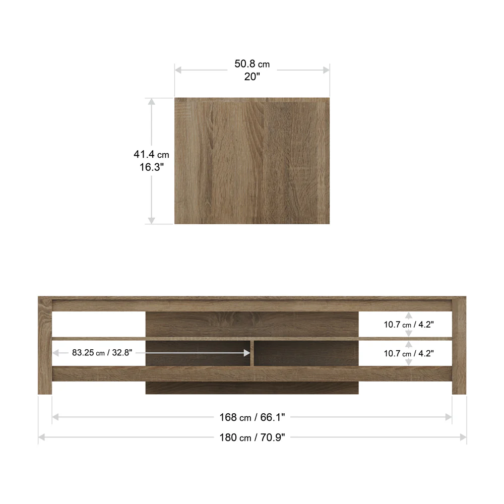 AVF Calibre 1.8M TV Stand - Rustic Sawn Oak | CA180RGO - Image 5