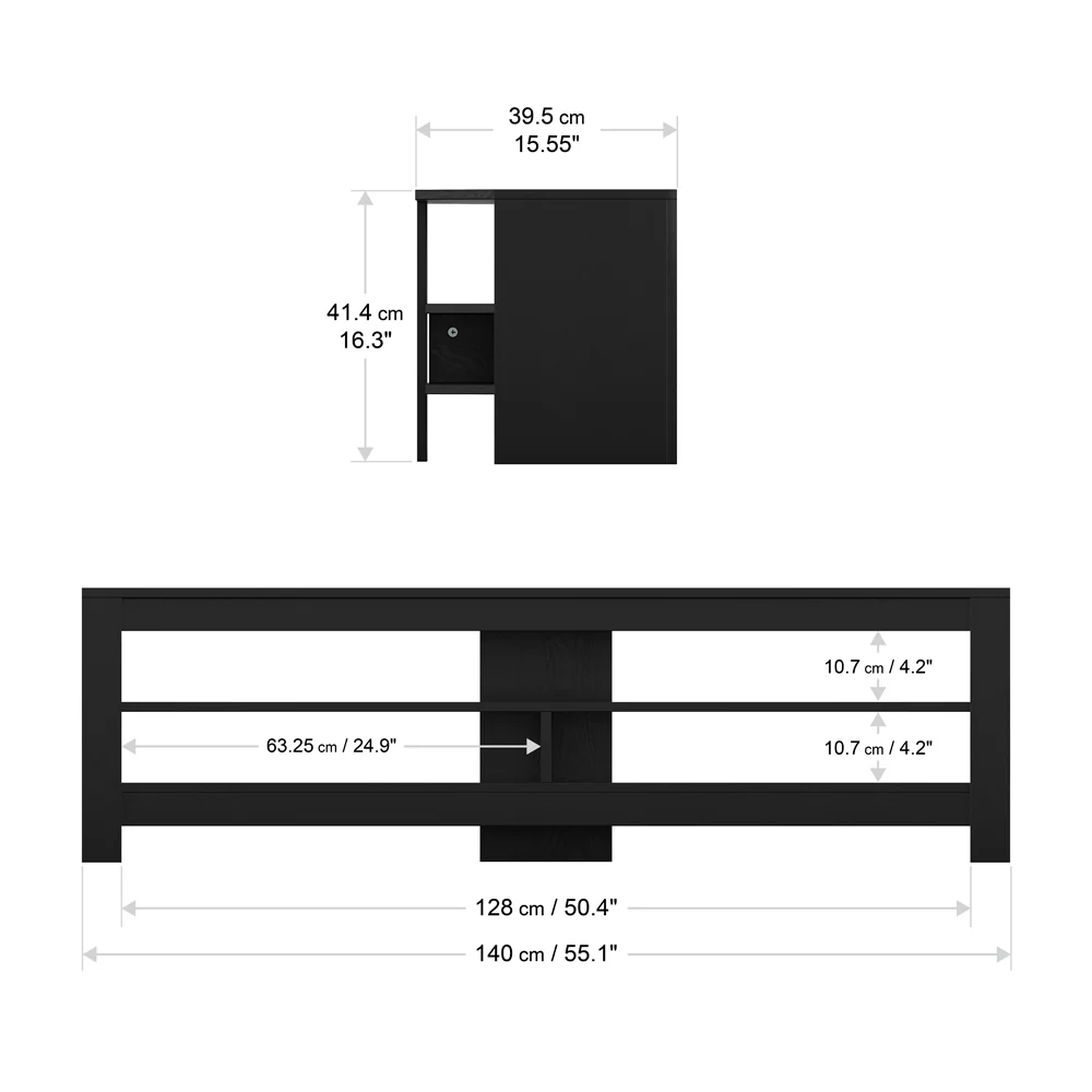 AVF Calibre TV Stand for 65" TV - Black Oak | CA140BO - Image 4