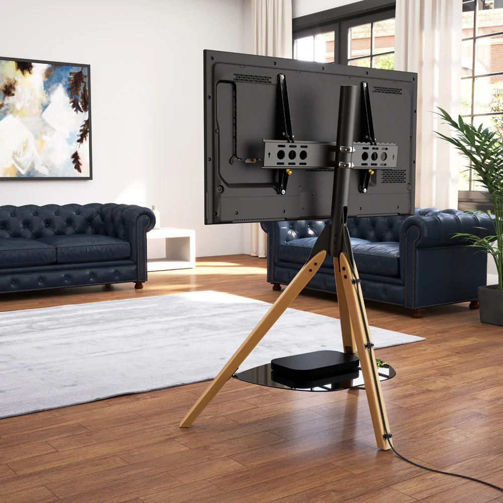 AVF Hoxton Freestanding Tripod TV Stand - Light Wood | FSL1000HOXLWB - Image 6