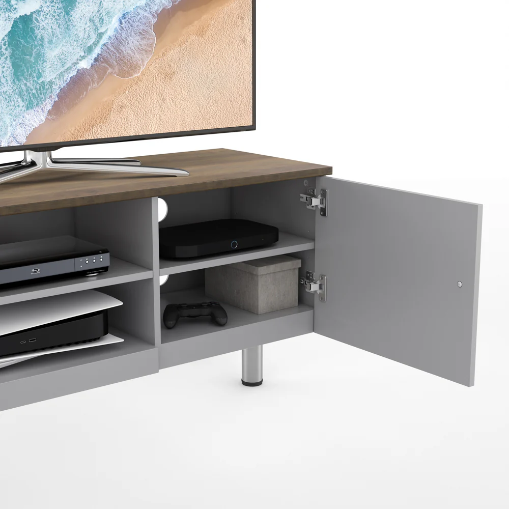 AVF Whitesands TV Stand for 60" TV - Satin Grey | FS1200WSSG - Image 4