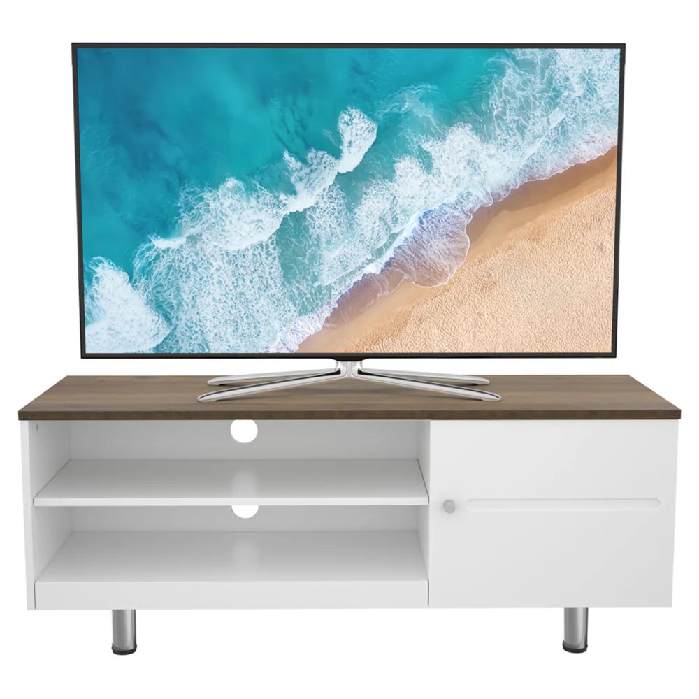 AVF Whitesands TV Stand for 60" TV - Satin White & Wood | FS1200WSSW - Image 2