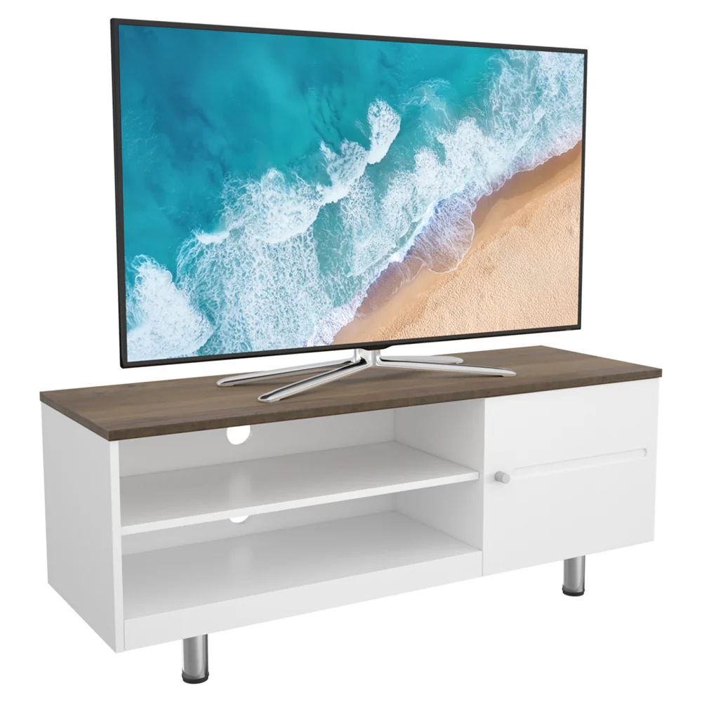 AVF Whitesands TV Stand for 60" TV - Satin White & Wood | FS1200WSSW - Image 3