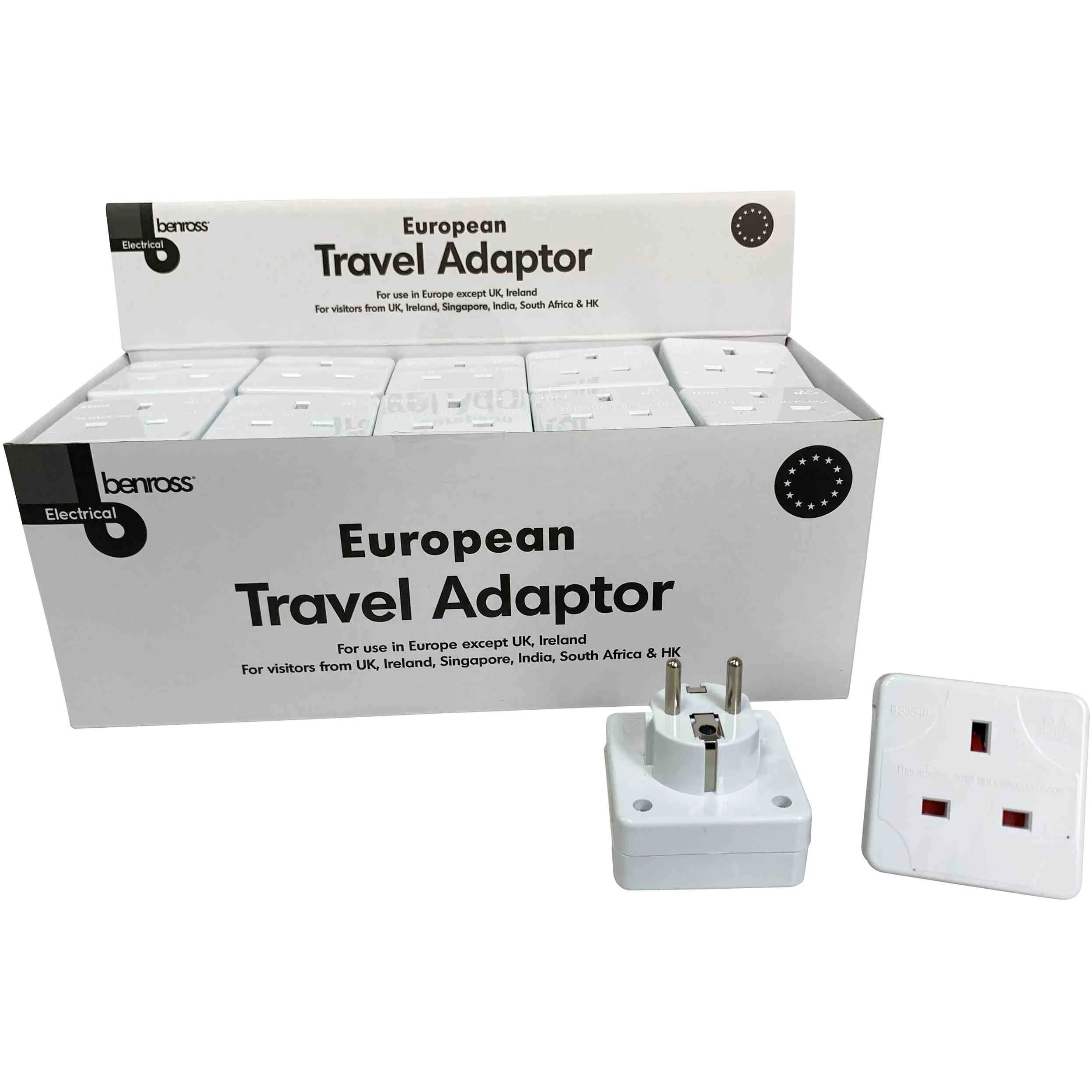 Benross Euro Travel Adaptor - White | 464462 - Image 2