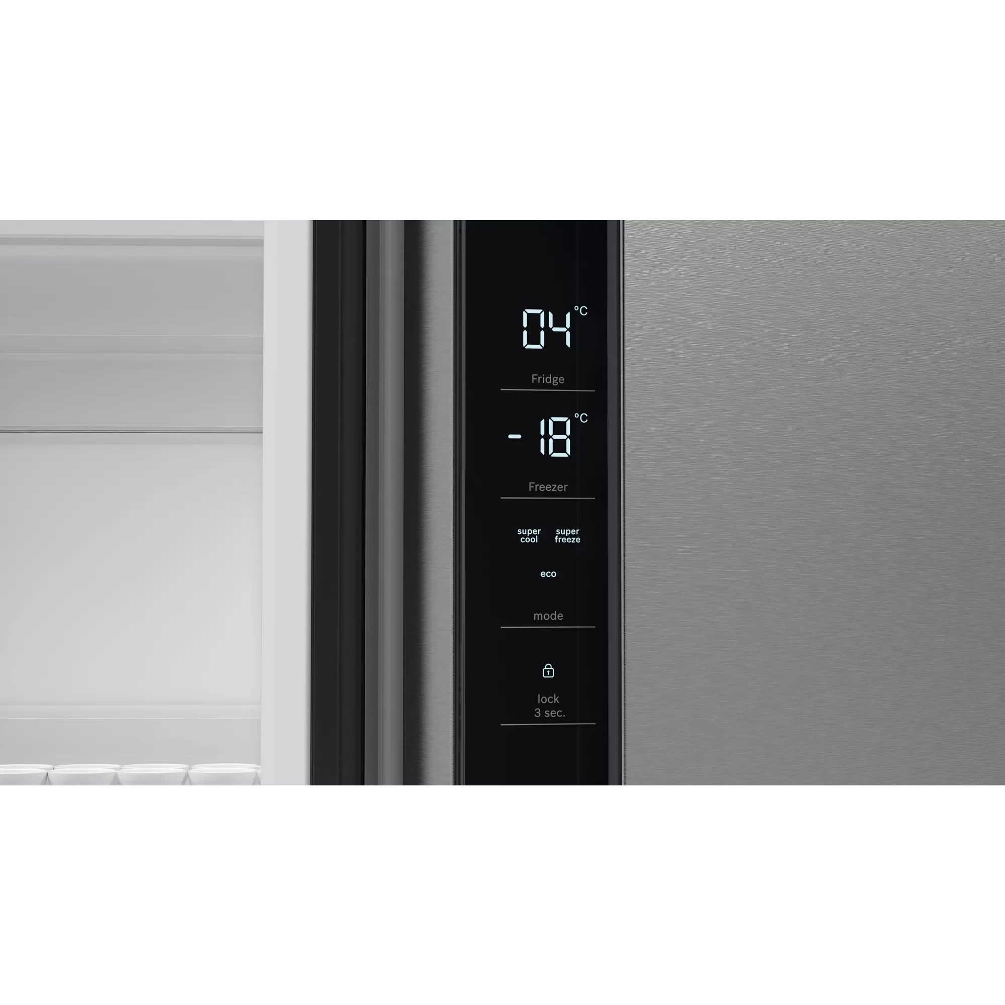 Bosch Serie 4 605L Frost Free Freestanding French Door Fridge Freezer with Anti-Fingerprint - Stainless Steel | KFN96VPEAG - Image 3