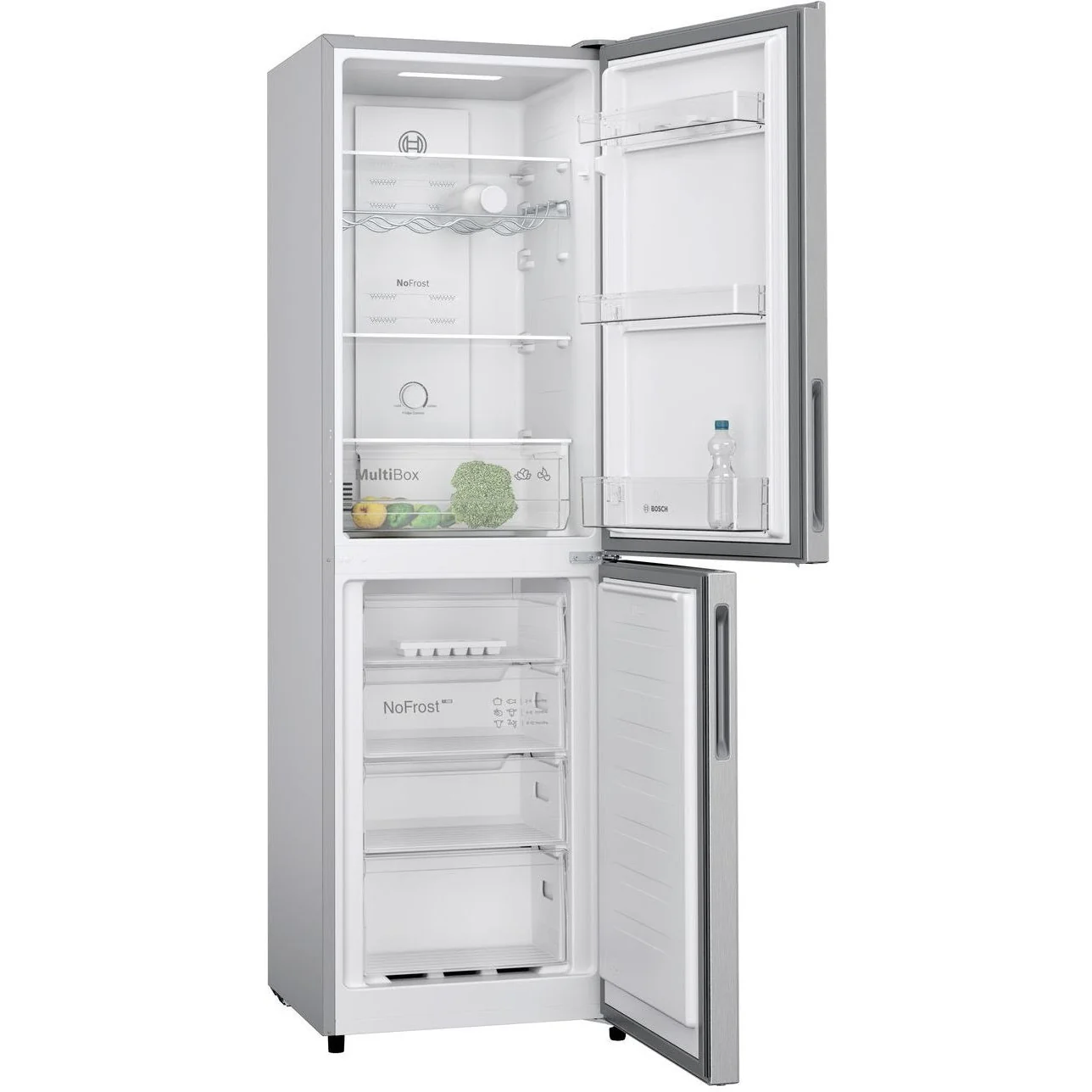 Bosch Series 2 255L Frost Free Freestanding Fridge Freezer - Stainless Steel Effect | KGN27NLEAG - Image 2