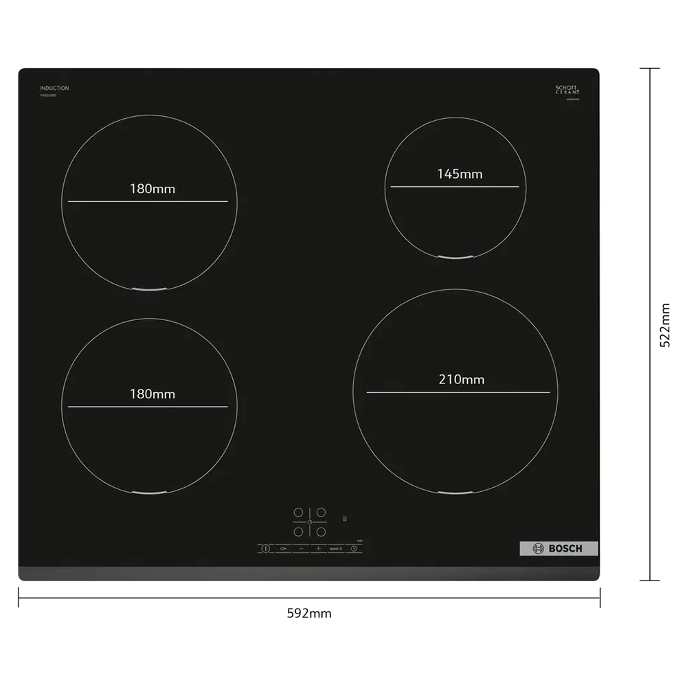 Bosch Series 4 60CM 4 Zone Induction Hob - Black | PIE631BB5E - Image 5