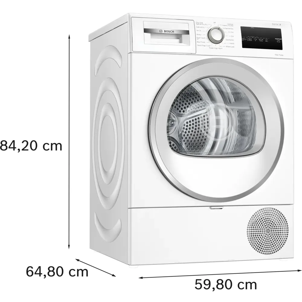 Bosch Series 4 8KG Freestanding Heat Pump Tumble Dryer - White | WTH85224GB - Image 9