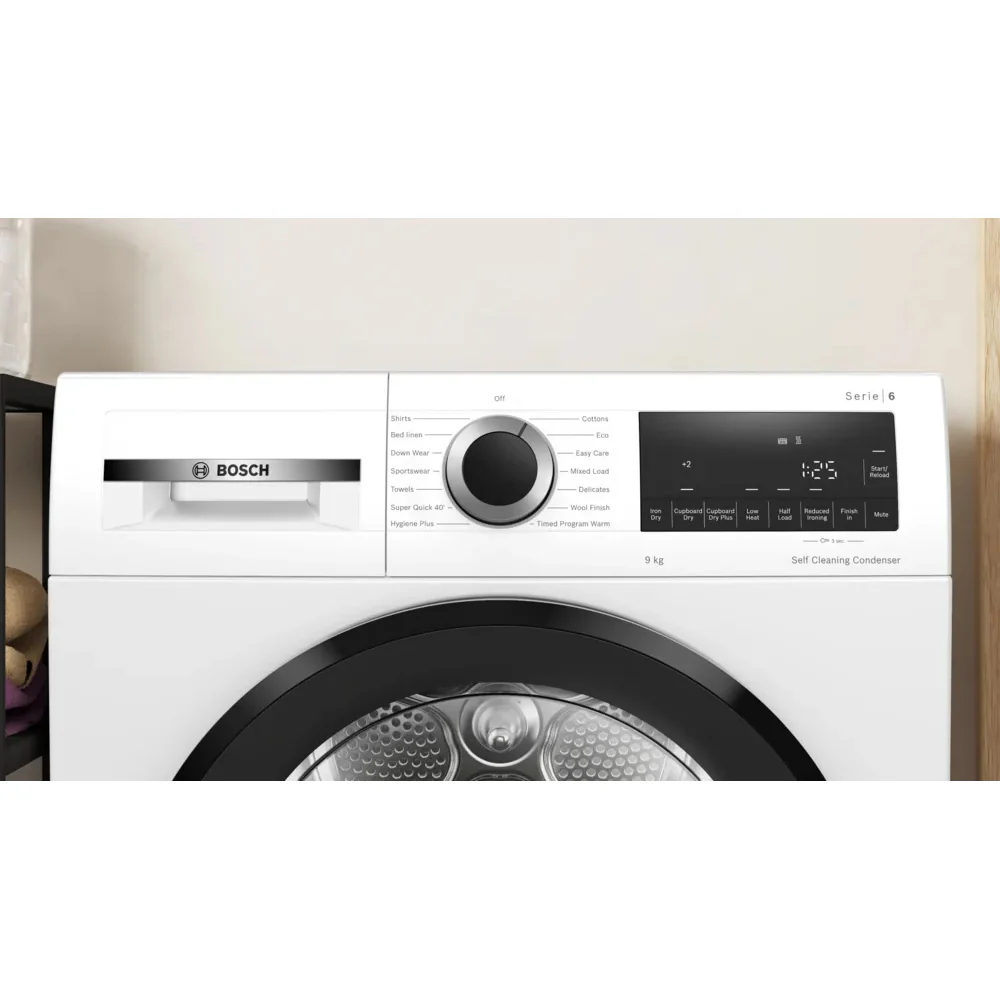 Bosch Series 6 9KG Freestanding Heat Pump Tumble Dryer - White | WQG24500GB - Image 2