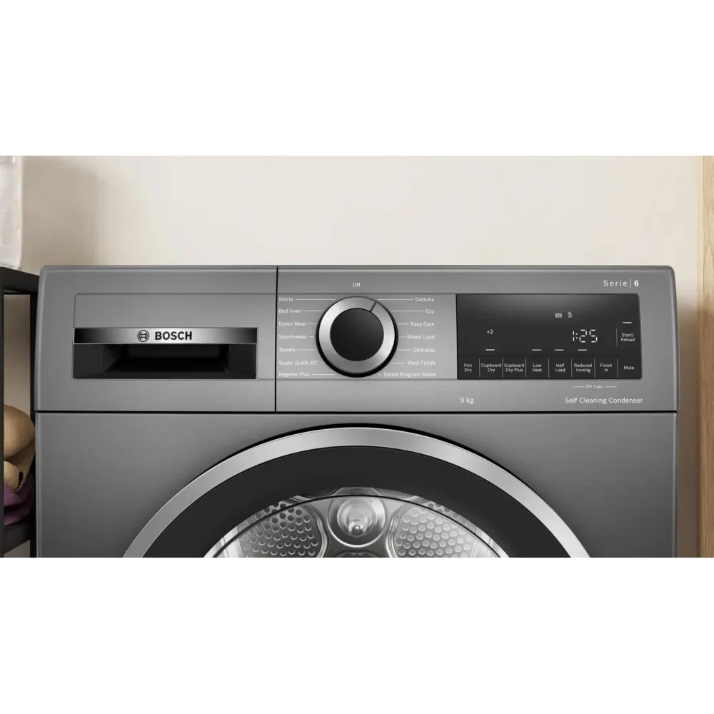 Bosch Series 6 9KG Heat Pump Tumble Dryer - Cast Iron Grey | WQG245R1GB - Image 2