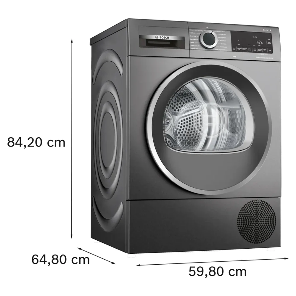 Bosch Series 6 9KG Heat Pump Tumble Dryer - Cast Iron Grey | WQG245R1GB - Image 7