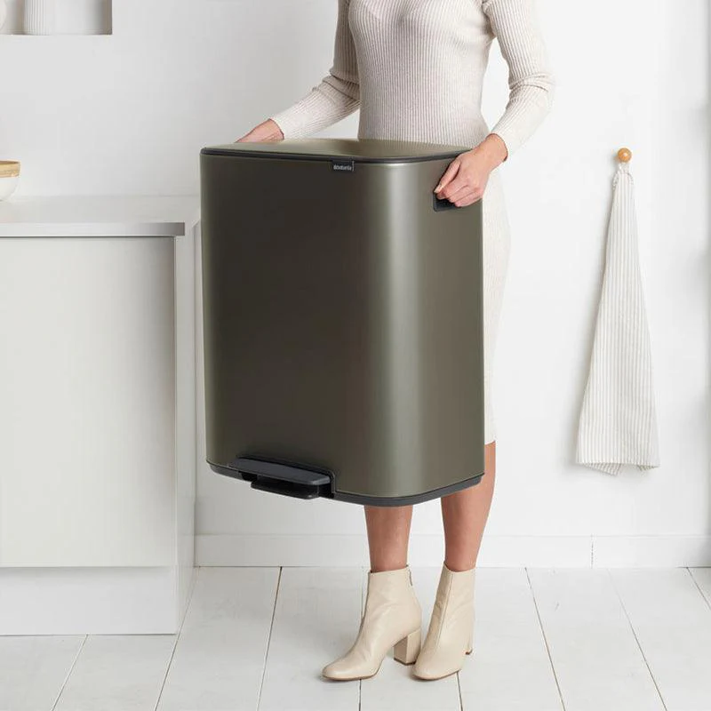 Brabantia 60L 2 Compartment Bo Pedal Bin - Platinum | 211546 - Image 4