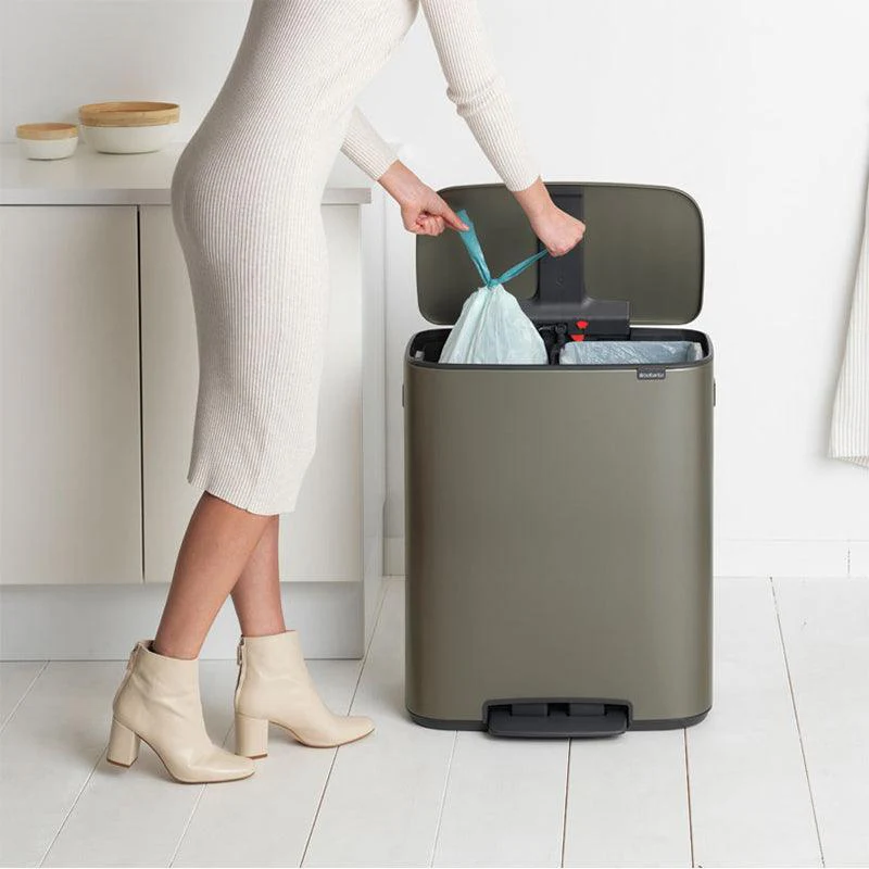 Brabantia 60L 2 Compartment Bo Pedal Bin - Platinum | 211546 - Image 5