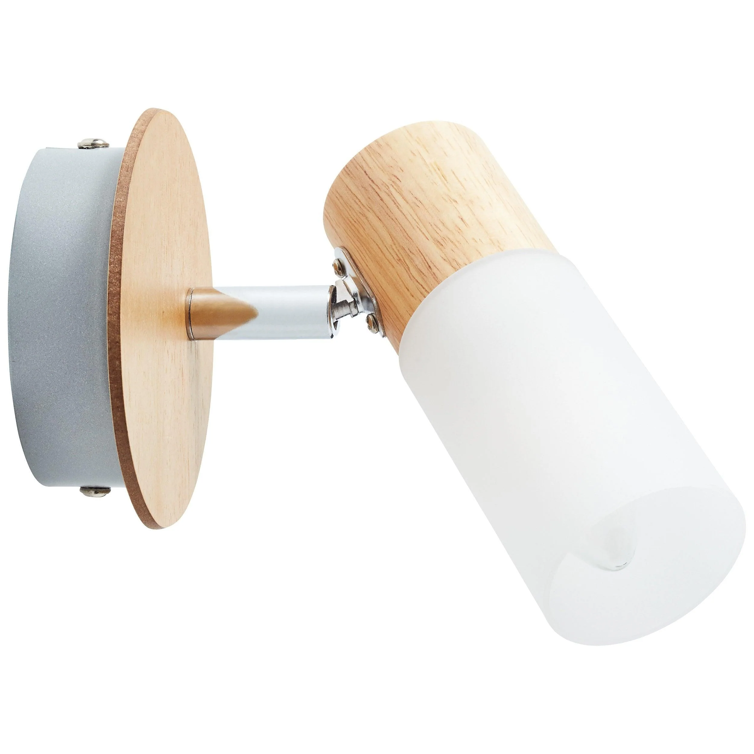 Brilliant 1 Light 3.5W Babsan Wall Spotlight - Wood Light & White | 51410/50 - Image 2