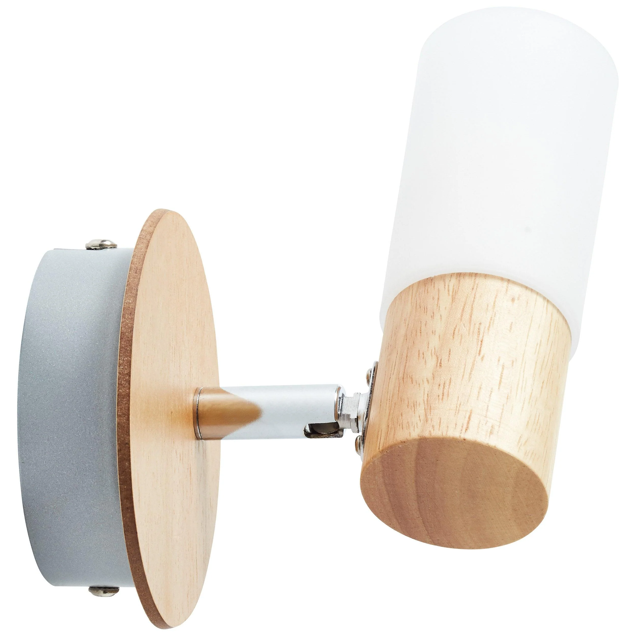 Brilliant 1 Light 3.5W Babsan Wall Spotlight - Wood Light & White | 51410/50 - Image 4
