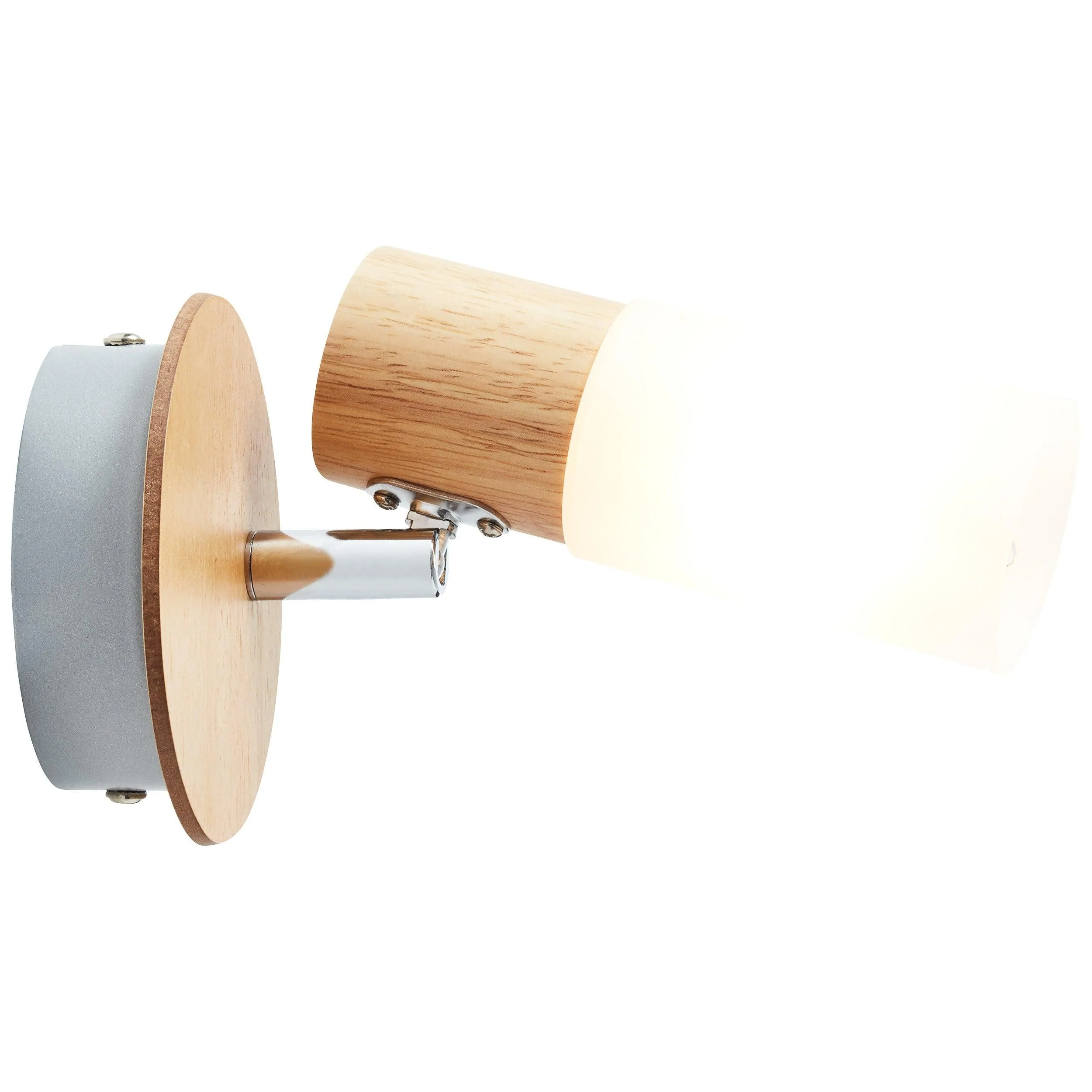 Brilliant 1 Light 3.5W Babsan Wall Spotlight - Wood Light & White | 51410/50 - Image 5