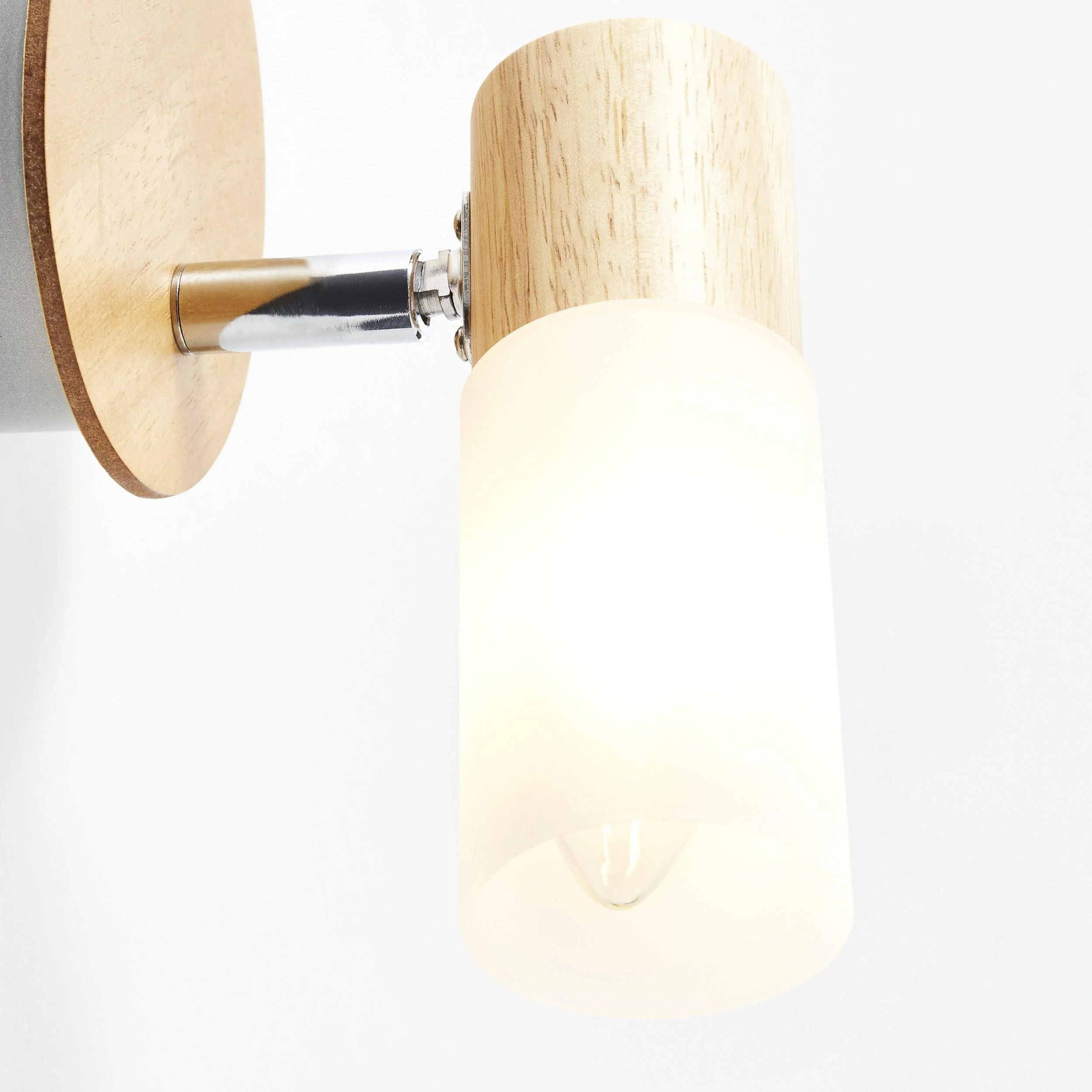 Brilliant 1 Light 3.5W Babsan Wall Spotlight - Wood Light & White | 51410/50 - Image 6