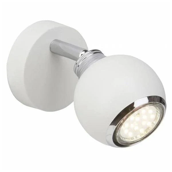 Brilliant 1 Light 3W Ina LED Wall Spotlight - White & Chrome | G77710/05