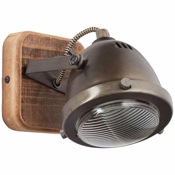 Brilliant 1 Light 5W Carmen Wood Spotlight - Burned Steel & Wood | 72010/84 - Image 2