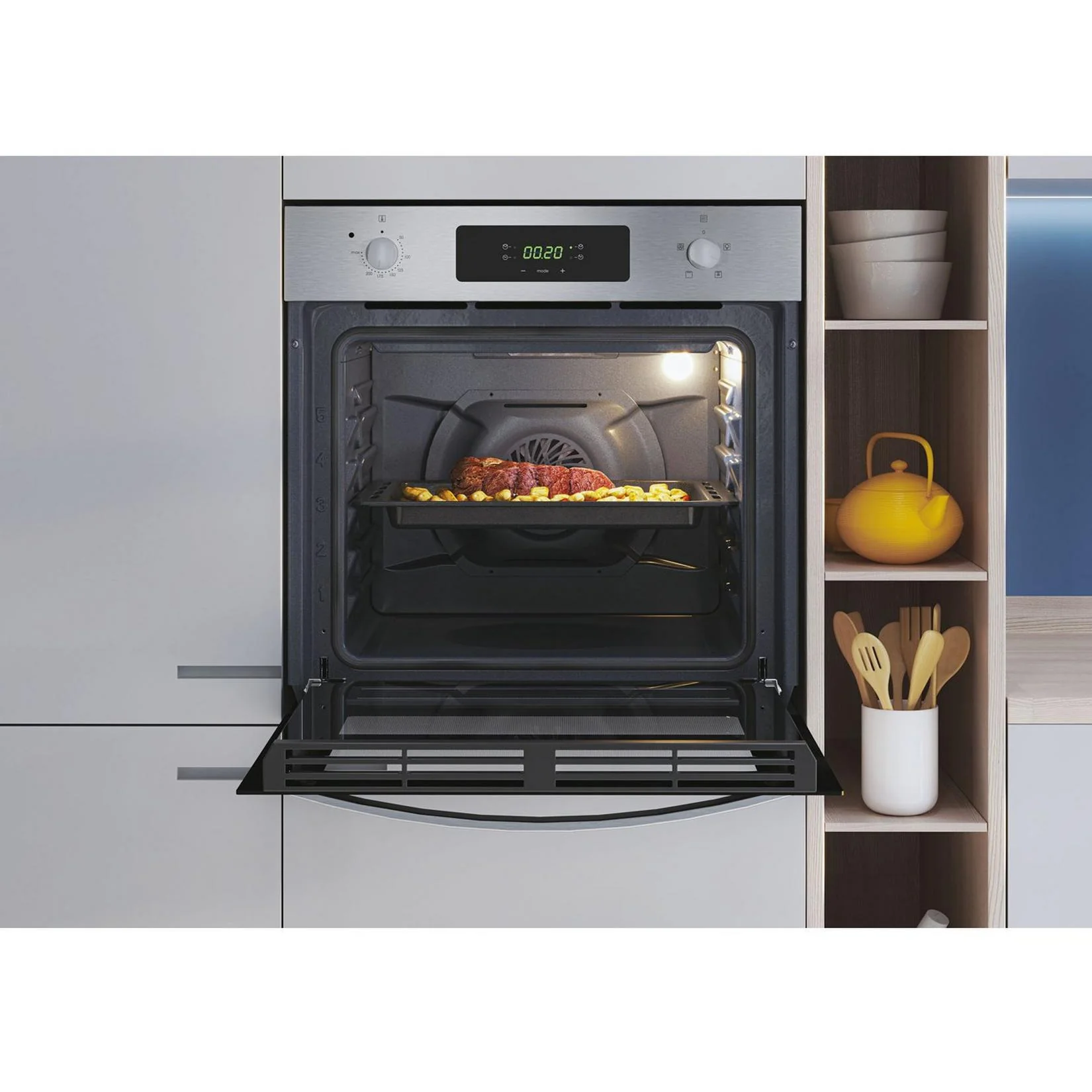 Candy 65L Built-In Fan Electric Single Oven - Stainless Steel | FIDCX405 - Image 3
