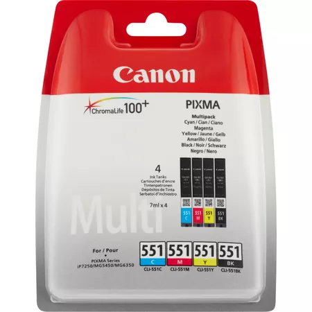 Canon CLI-551 7ml Ink Cartridges - Multipack | SCAN2134