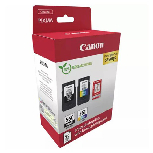 Canon PG-560/CL-561 Ink Cartridge with Photo Paper - Black & Colour | 3713C008 - Image 2