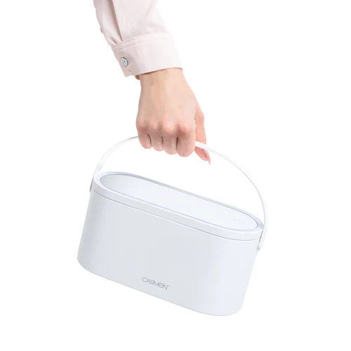 Carmen Portable LED Make Up Mirror with Case - White | C81167WHT - Image 6