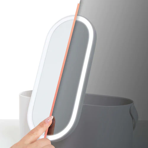 Carmen Portable LED Make Up Mirror with Case - White | C81167WHT - Image 7