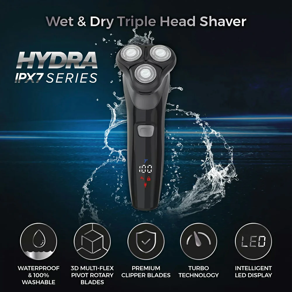 Carmen Professional IPX7 Rotary Shaver - Black | C81209 - Image 2