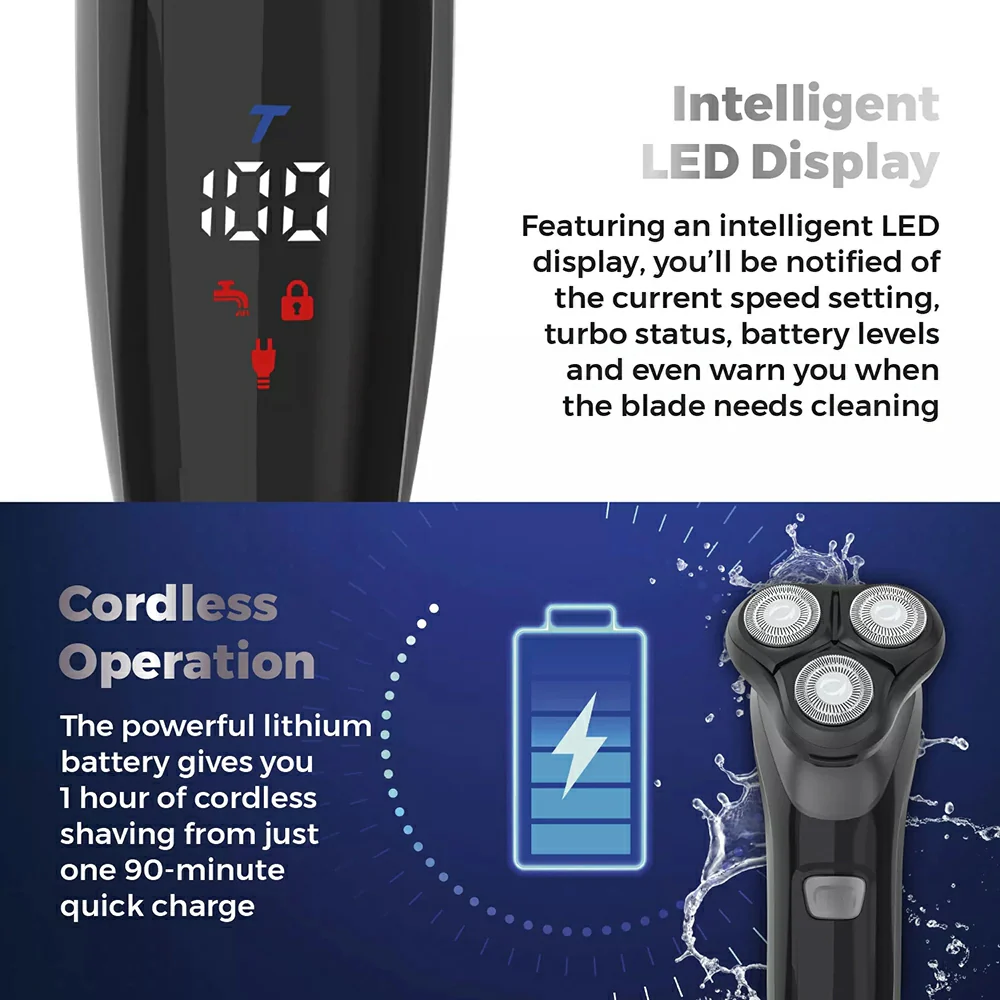 Carmen Professional IPX7 Rotary Shaver - Black | C81209 - Image 5