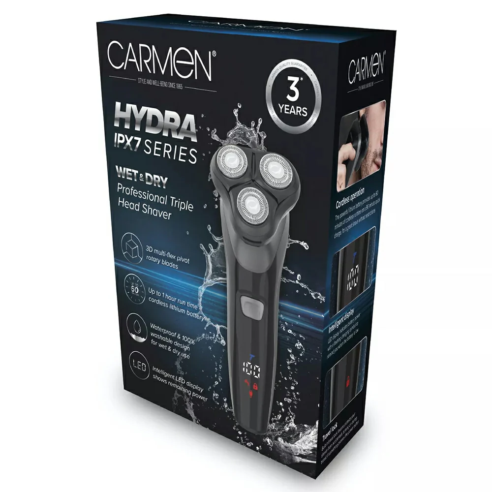 Carmen Professional IPX7 Rotary Shaver - Black | C81209 - Image 7