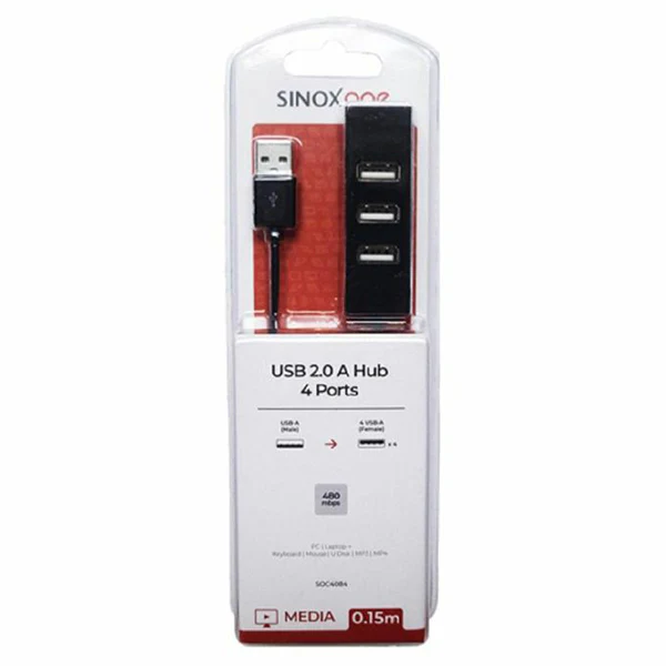 Connectech 0.15m USB 2.0 Hub 4-port - Black | OC4084 - Image 3