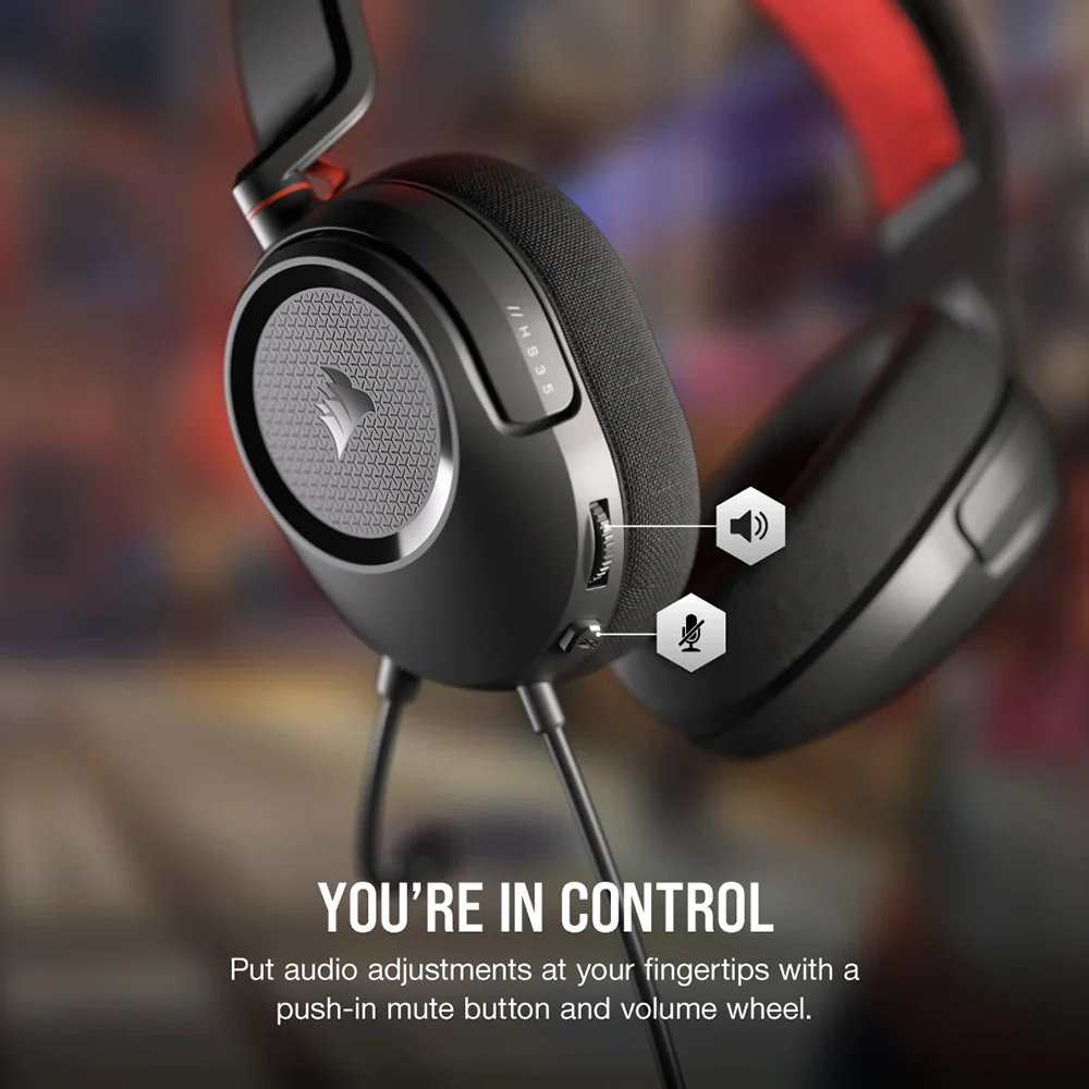 Corsair HS35 V2 Multiplatform Over-Ear Wired Gaming Headset - White - Image 8