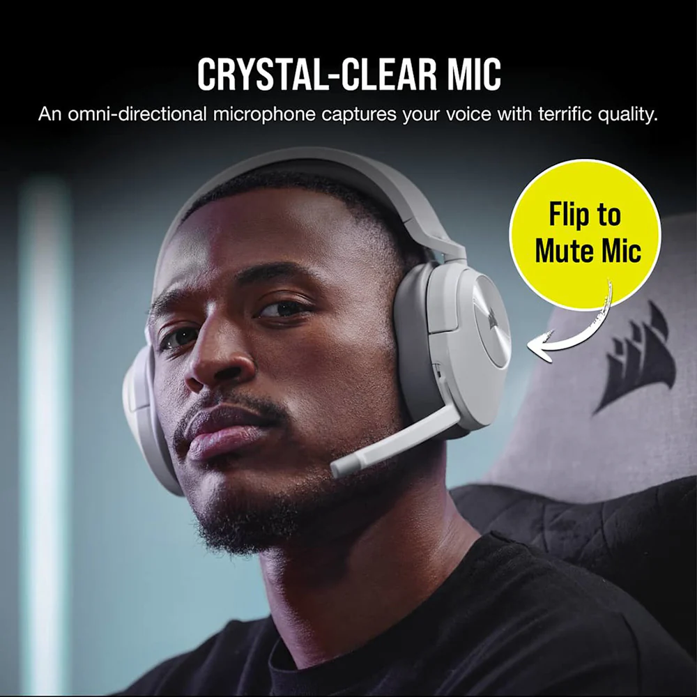 Corsair HS55 Over-Ear Wireless Bluetooth Gaming Headset - White | 106-CA-9011281-EU - Image 11