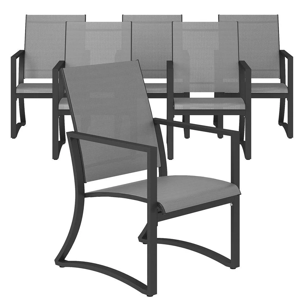 Cosco Capitol Hill Set of 6 Outdoor Dining Chairs - Light Grey | 88681LGCEUK - Image 4
