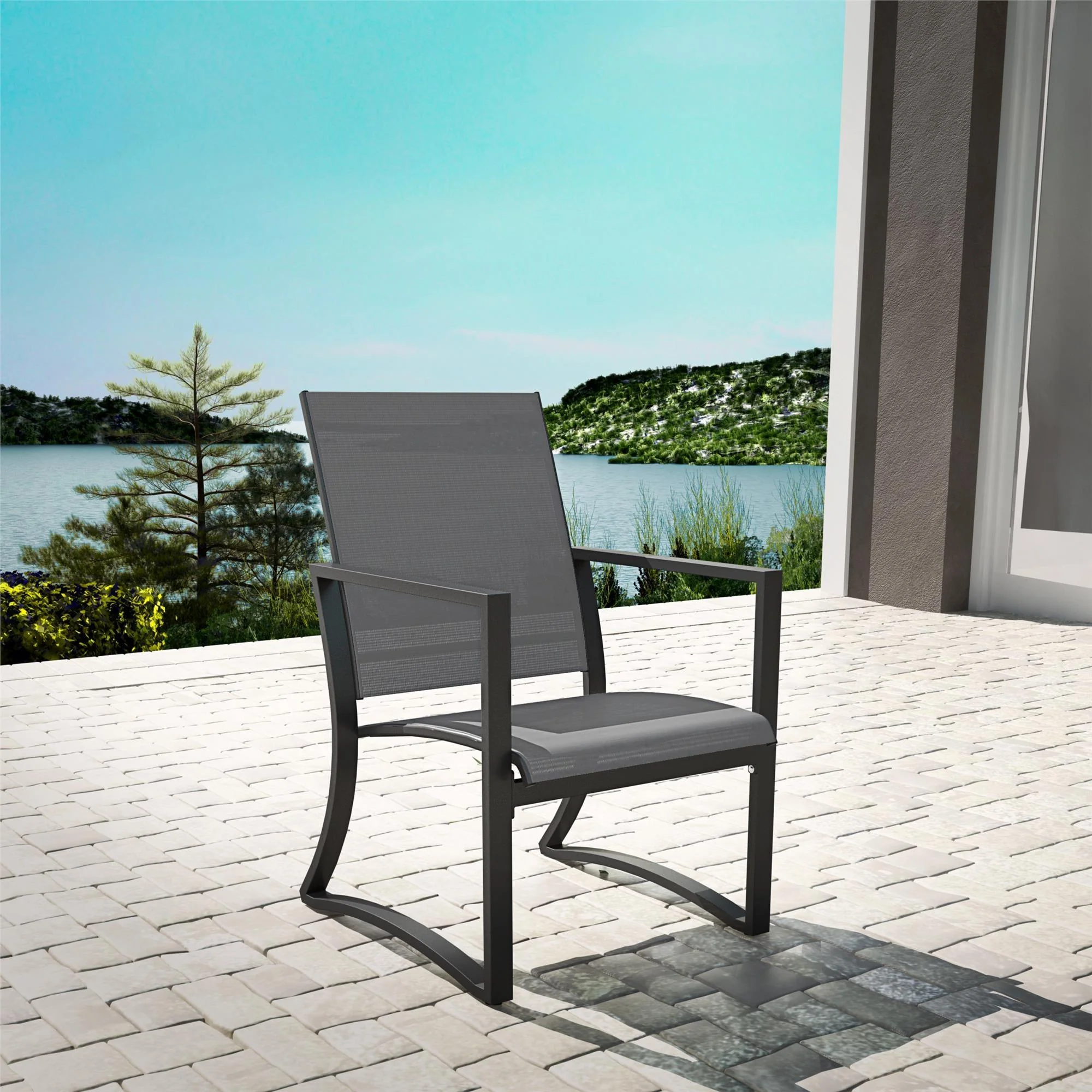 Cosco Capitol Hill Set of 6 Outdoor Dining Chairs - Light Grey | 88681LGCEUK - Image 7
