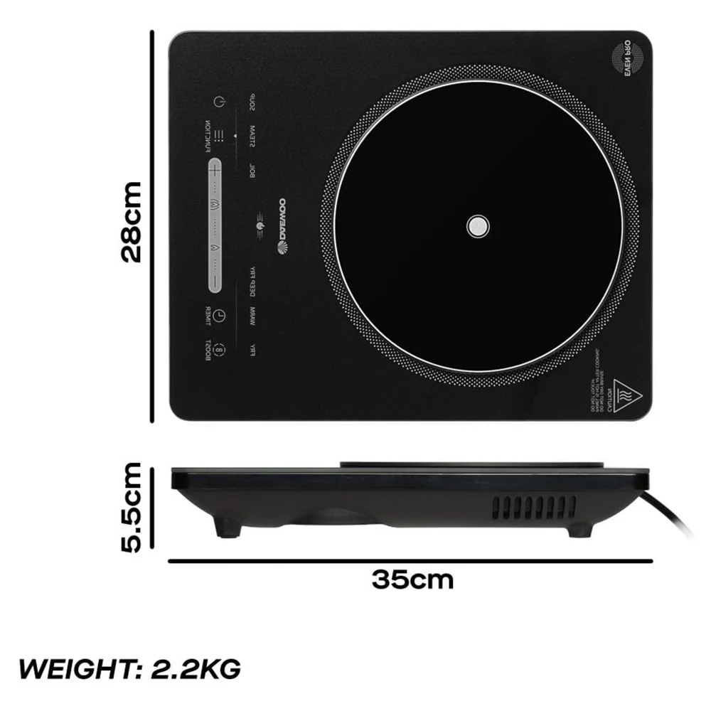 Daewoo 2200W Single Induction Hob - Black | 983753 - Image 6